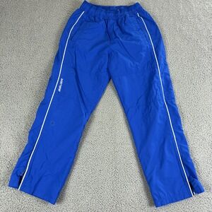 Bauer Hockey Pants Boys Large Blue Lined Windbreaker Team Warm Up Ankle Zip